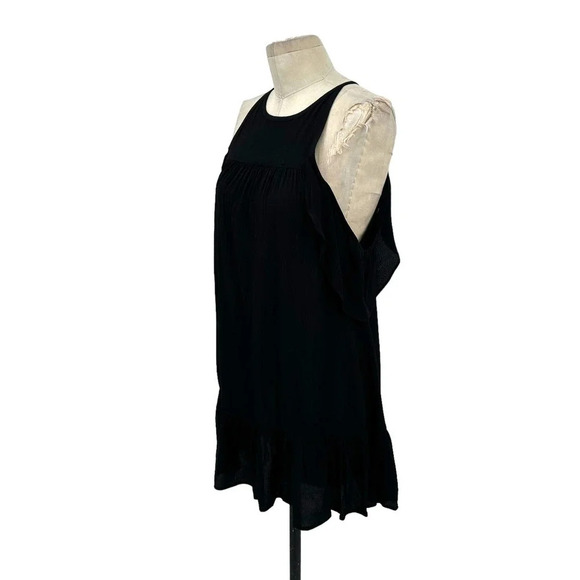 SUBOO Valley Frill‎ Cold-Shoulder Coverup Dress in Black Size US 4 - Picture 6 of 11